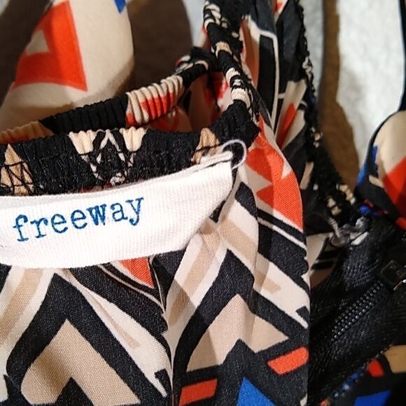 Freeway Tribal Print Maxi Halter Dress LG - Picture 5 of 6